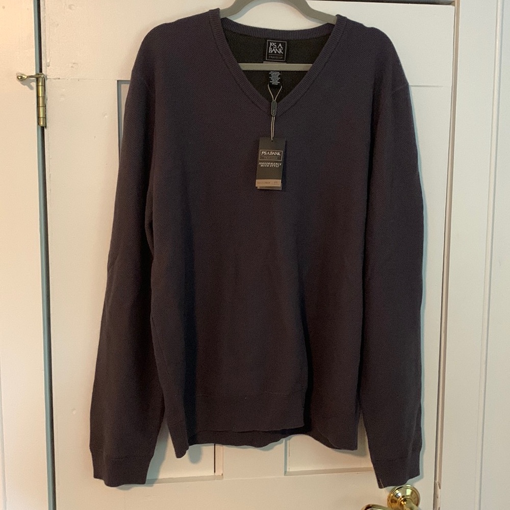NWT Jos. A. Bank Traveler V Neck Sweater Sz XXL Merino Wool/Poly Blend